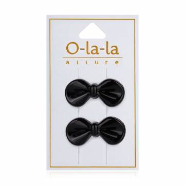 Набор заколок для волос O-la-la черные, 2 шт (24-RB154)