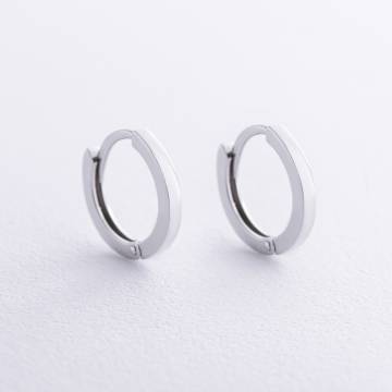 Серьги-кольца в белом золоте с08731 Серьги-кольца в белом золоте с08731