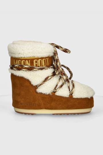 Замшевые сапоги Moon Boot MB ICON LOW SHEARLING цвет коричневый 80D1409580 MA03 Замшевые сапоги Moon Boot MB ICON LOW SHEARLING цвет коричневый 80D1409580 MA03