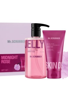 Подарочный набор Mr.Scrubber Midnight Rose (гель для душа, 500 мл + увлажняющий крем-гель для тела, 150 мл + мочалка, 1 шт)