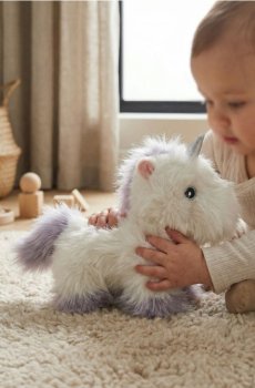 Плюшева іграшка у формі єдинорога - білий