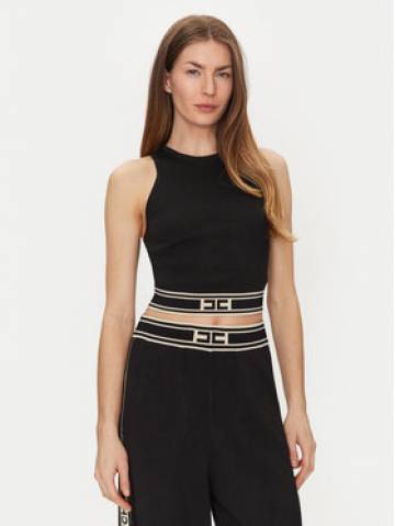 Elisabetta Franchi Топ TK-39S-51E2 Чорний Slim Fit Elisabetta Franchi Топ TK-39S-51E2 Чорний Slim Fit
