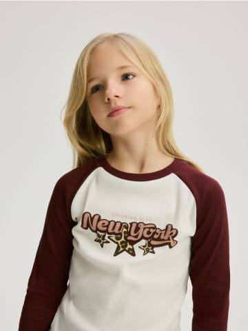 Reserved - GIRLS` T-SHIRT - темно коричневий - 516EG-89X Reserved - GIRLS` T-SHIRT - темно коричневий - 516EG-89X