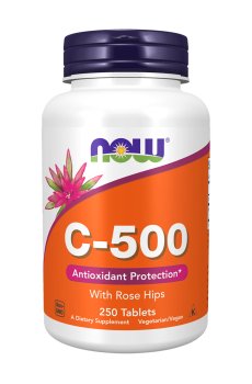 Витамин C NOW Foods C-500 с шиповником, 250 таблеток