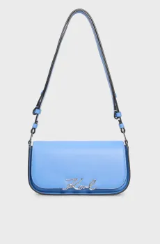 Женская голубая кожаная сумка SIGNATURE Голубой ONESIZE Karl Lagerfeld A1W30039