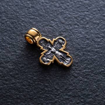 Серебряный детский крестик с позолотой 131797 Серебряный детский крестик с позолотой 131797
