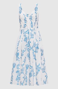 Белое платье в узор