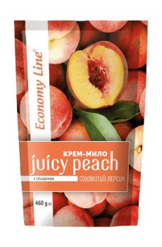 Крем-мыло Economy Line Сочный персик, с глицерином, 460 г (дойпак)
