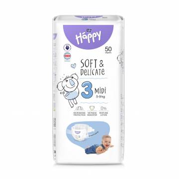 Подгузники Happy Bella Baby Midi размер 3 (5-9 кг), 50 шт