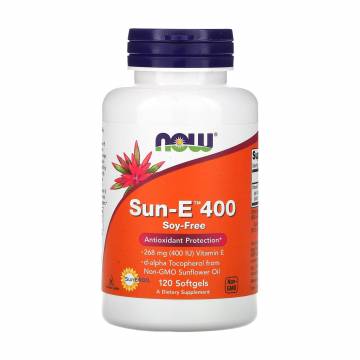 Витамин Е NOW Foods Sun-E 400 МЕ, 268 мг, 120 гелевых капсул Витамин Е NOW Foods Sun-E 400 МЕ, 268 мг, 120 гелевых капсул
