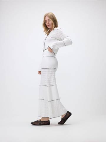 Reserved - Трикотажна максіcпідниця - нюдовий - XV769-02X