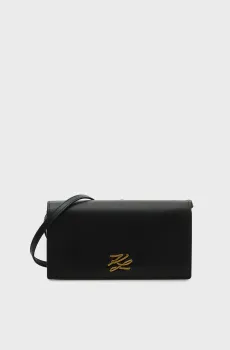 Женская черная кожаная сумка AUTOGRAPH MINI FLAP Черный ONESIZE Karl Lagerfeld B2W30268