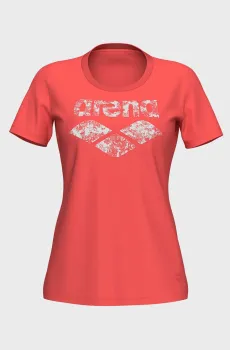 Женская коралловая футболка LOGO AS Коралловый S Arena 007670-900