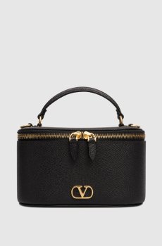 Черная кожаная сумка кросс-боди VLogo