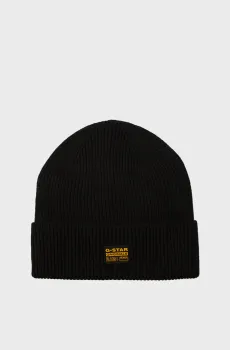 Мужская черная шапка Geffo Long Beanie Черный ONESIZE G-Star RAW D25511,D784