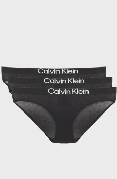 Женские черные трусики (3 шт) Черный S Calvin Klein LV00QD5398