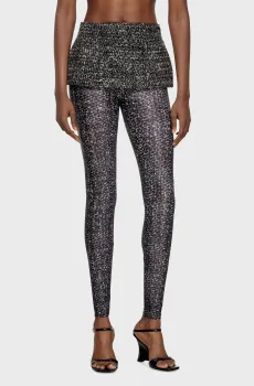 Женские черные леггинсы с узором P-HOUR Черный 40 Diesel A20618 0EPCS