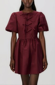 Reserved - Сукня-міні з краваткою - буряковий - 655HS-83X