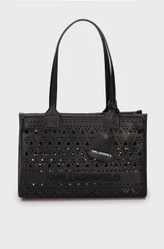 Женская черная сумка K SKUARE MD TOTE PERFORATED Черный ONESIZE Karl Lagerfeld 241W3049