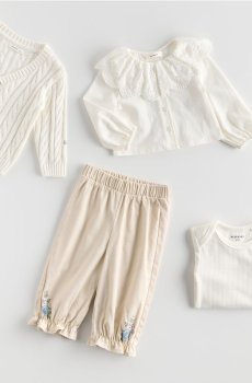 Reserved - Бавовняний комплект з оборкою - різнобарвний - 703IM-MLC