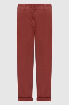 Красные брюки с отворотами