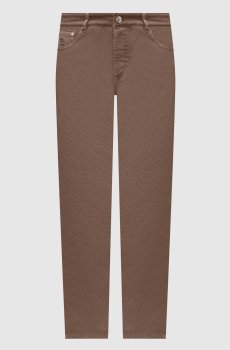 Коричневые джинсы с патчем логотипа