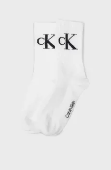 Женские белые носки (2 пары) CKJ WOMEN  SOCK 2P MONOGRAM Белый 39-42 Calvin Klein 701228811