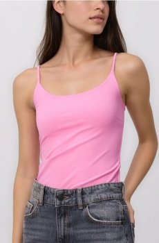 Reserved - Гладкий топ на бретелях - яскраво-рожевий - 311HT-42X