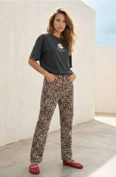Штани з леопардовим принтом - різнобарвний