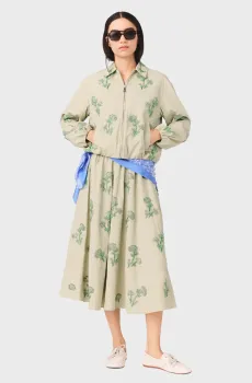 Женская бежевая куртка с узором Бежевый 36 MAJE MFPBL00820_Beige