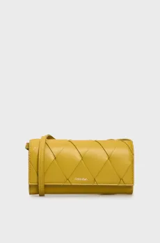 Женская горчичная сумка CK WOVEN CONVERTIBLE WALLET BAG Желтый ONESIZE Calvin Klein K60K612970