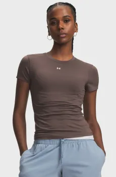 Женская коричневая футболка Motion Fitted SS-BRN Коричневый M Under Armour 6013774-200
