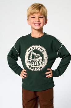 Світшот із принтом - коричневувато-зелений