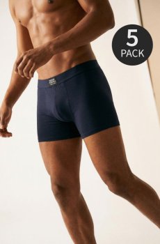 Бавовняні боксерки, набір з 5 штук - темно-синій