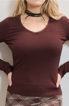 Футболка з довгим рукавом - коричневий