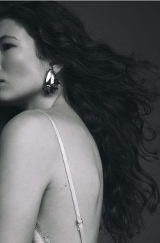 Reserved - Сережки з натуральним камінням - темно коричневий - 741JT-89X