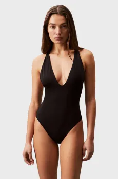 Женский черный купальник PLUNGE ONE PIECE Черный S Calvin Klein KW0KW02798