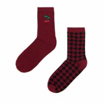 Cropp - Шкарпетки, 2 пари - темно-бордовий Cropp - Шкарпетки, 2 пари - темно-бордовий