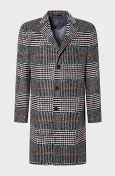 Мужское серое пальто в клетку Серый 52 Pierre Cardin PC.-C4 83100.6119
