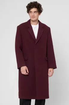 Мужское бордовое пальто Бордовый M HUGO 50549279;602