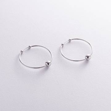 Серьги - кольца Гармония в белом золоте с08364 Серьги - кольца Гармония в белом золоте с08364