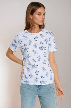 Бавовняна футболка з квітковим візерунком - other