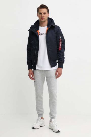 Спортивные штаны Alpha Industries цвет серый с принтом Спортивные штаны Alpha Industries цвет серый с принтом