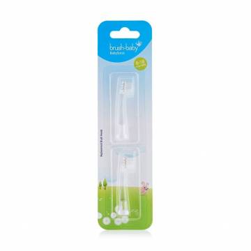 Насадки к детской электрической зубной щетке Brush-Baby BabySonic Replacement Brush Heads 0-1.5 года, 2 шт Насадки к детской электрической зубной щетке Brush-Baby BabySonic Replacement Brush Heads 0-1.5 года, 2 шт