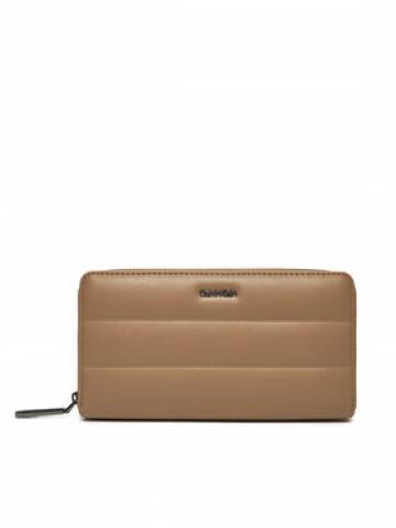 Calvin Klein Великий жіночий гаманець Line Quilt Large Zip Around K60K612199 Коричневий Calvin Klein Великий жіночий гаманець Line Quilt Large Zip Around K60K612199 Коричневий