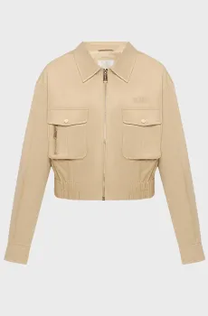 Женская бежевая куртка Бежевый L Guess W6YL20.W2910;A117