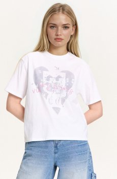 Cropp - Футболка з принтом - білий