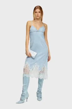 Женский голубой джинсовый сарафан DE-RUDE-S Голубой XS Diesel A12803 0JGAH