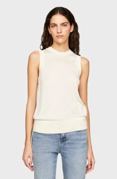 Женский белый жилет MD LYOCELL SILK BLEND VEST Белый XS Tommy Hilfiger WW0WW40980