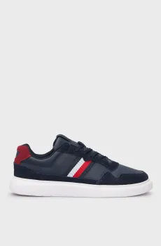 Мужские темно-синие кожаные сникерсы LIGHT CUPSOLE LTH MIX STRIPES Синий 44 Tommy Hilfiger FM0FM04889